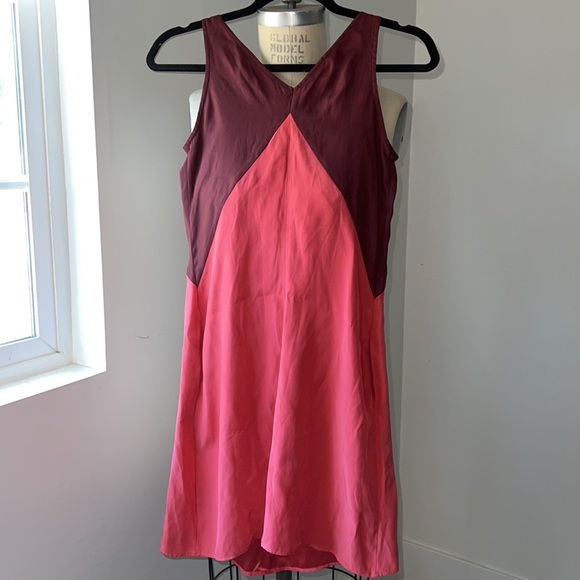 Yana K Los Angeles 100% Silk Maroon / Coral Womens Slip Dress Size 2 - Picture 8 of 10